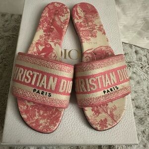 Dior Pink and Cream Sandals